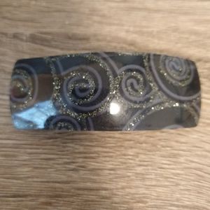 4/$10 Hair Barrette - Black and Sparkly